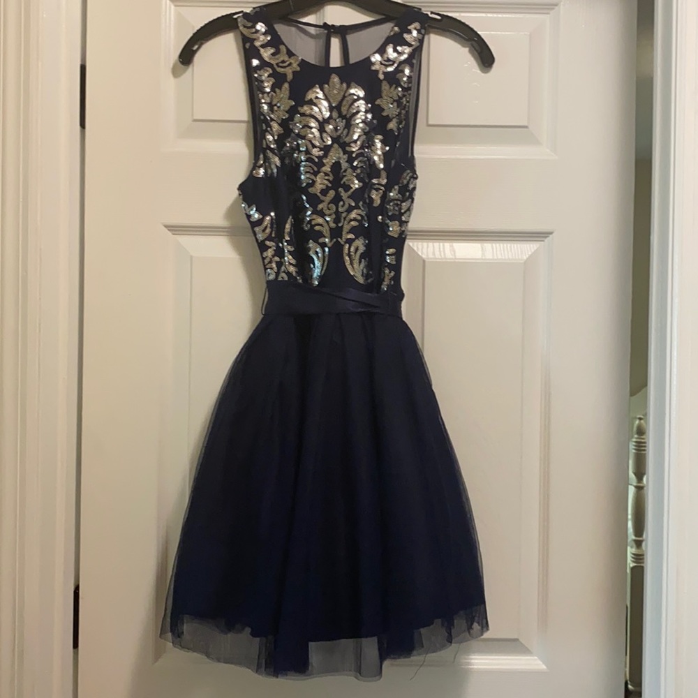 formal blue dress